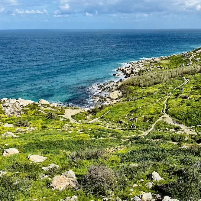 Best Hike in Malta - a view of Għajn Ħadid beach
