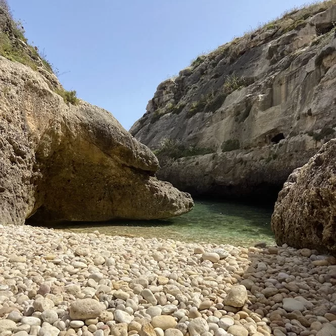 Secret Beaches in Gozo -Il-Għasri Valley