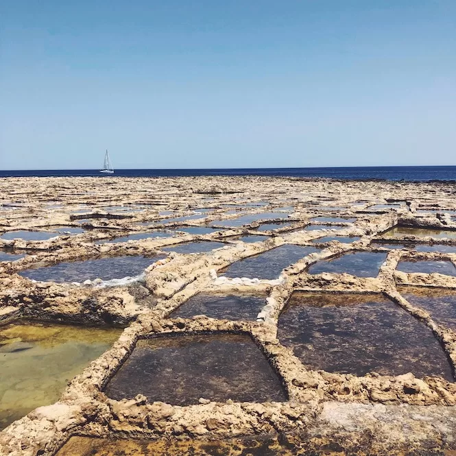 Gozo Salt Pans - Sea and Boat