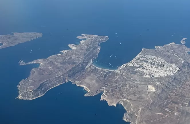 Map of Malta and Gozo - Malta View from the Plane