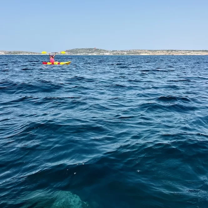 Kayaking in Malta - Ghadira Bay