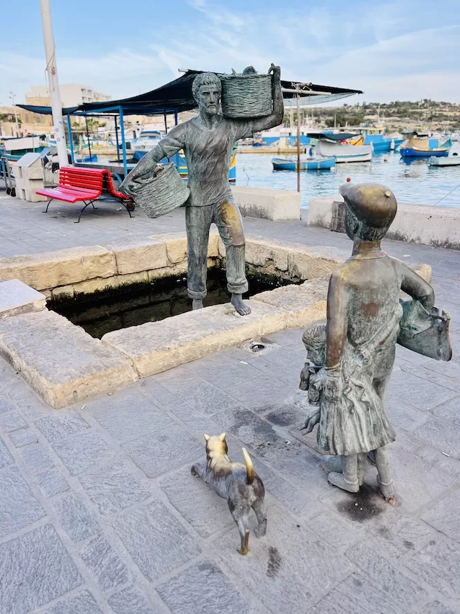 Marsaxlokk Fishing Village - A Sculpture of a Fisherman
